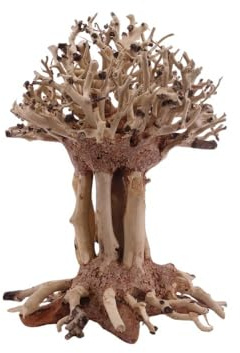 AquaOne Aquarium Bonsai Mammut Baum M I Wurzel Oriental Holz 10x10x15 cm I Aquascaping Dekoration I Natur Unikat Bonsaibaum I Landschaft Deko Unterwasserlandschaft