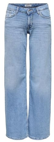 ONLY Damen Blau 31/32 | Weiter Beinschnitt fit, Casual, Bei max. 40 grad im schongang waschen
