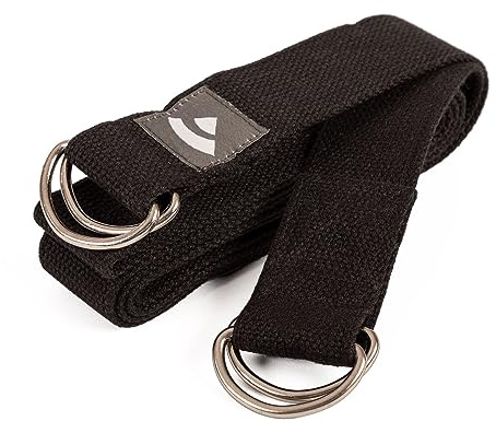 Bodhi Yogagurt 2 in 1 | Yamala Belt aus Baumwolle | Praktisches Yoga Zubehör für Dehnen und Fitness | Waschbarer Carry Strap mit Metallverschluss | Tragegurt für dicke Yogamatten