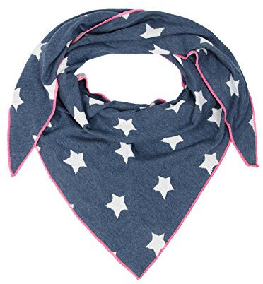 Zwillingsherz Dreieckstuch mit Baumwolle - Hochwertiger Schal mit Wende-Muster für Damen - XXL Hals-Tuch und Damenschal - Strick-Waren für Sommer Herbst Winter 150cm x 120cm - jns