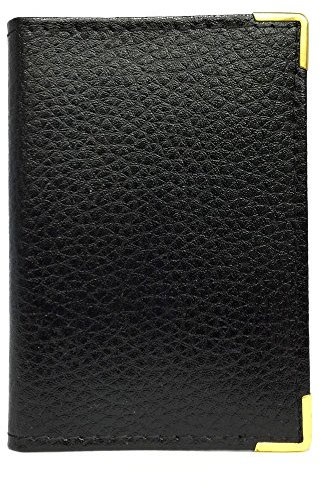 LOLUNA® Porte-Carte Simple 1 à 2 Carte Compact en Cuir Existe en Plusieurs Couleur pour Homme et Femme - Noir