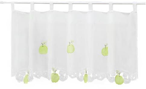 Joyswahl Scheibengardine Voile Bistrogardine mit Früchten Motive »Carla« Transparente Gardine Stores HxB 45x120cm Apfelgrün 1er Pack