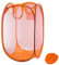 Qtopun Faltbarer Wäschekorb aus Netzstoff, tragbarer Wäschekorb für schmutzige Kleidung, faltbar, für Schlafzimmer, Kinderzimmer, Studentenwohnheim und Reisen (Orange)