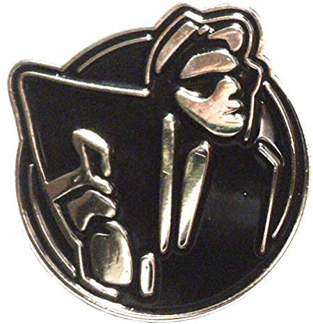 Mainly Metal ™ Emaille-Anstecknadel, Ska Man, zweifarbig, Tanzmotiv, Schwarz / Chrom, 28 mm Brosche