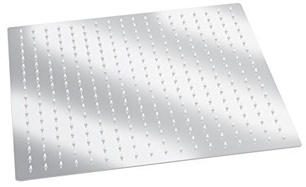 50 x 50 cm Soffione Doccia a Pioggia in Acciaio Inossidabile, Soffione Rettangolo Ultrasottile da 16 Pollici, Soffione doccia a Incasso Tondo ad Alta Pressione e Risparmio Idrico per Bagno, Argento