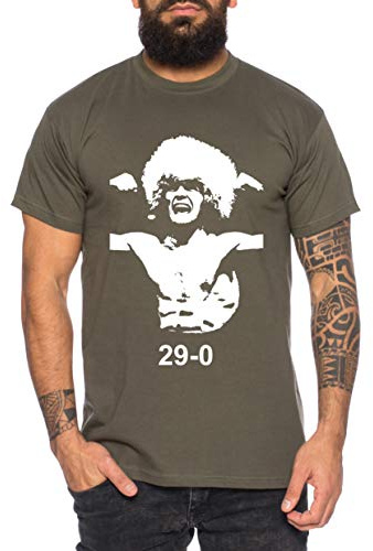 Khabib 29-0 - Herren T-Shirt Nurmagomedov MMA Eagle Dagestan Cooles Fitness Sport Shirt, Farbe:Khaki, Größe:XL