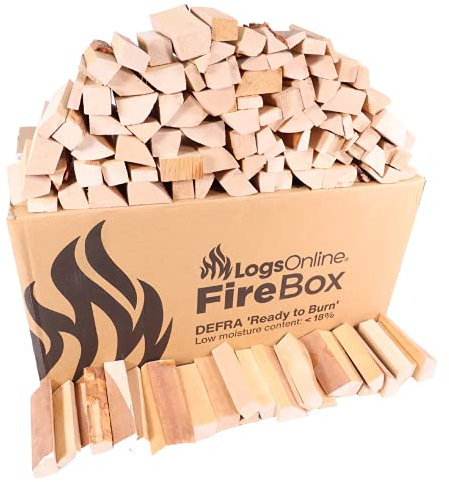 Logs Online (8kg) Food Safe Kiln Dried Birch Mini Hardwood Kindling Logs (5 inch) for Portable Pizza Oven. Safe Fire Log for Burning & Cooking in Outdoor Wood Burner Stove