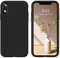 DOMAVER Coque Silicone pour iPhone XR Liquide, Protection Complète Antichoc Douce Doublure Microfibre, Noir Minuit