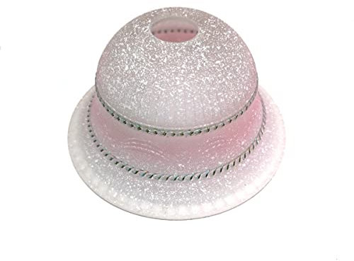 Mondocreazioni Vetro coppa ricambio lampadari, applique, lumetto, lampada, vetro scavo liscio rosa art. adele