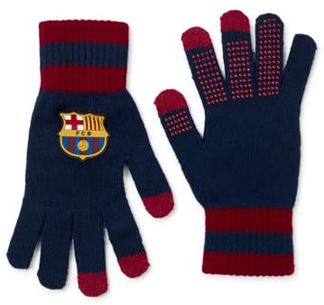 FC Barcelona - Winter Gloves Offiziell Guantes para clima frío Barça, Unisex, Einheitsgröße