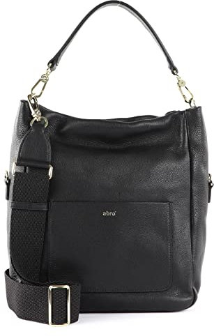 Abro Leather Dalia Hobo Bag Raquel Small S Black/Gold