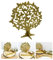 Oblique Unique® Lebensbaum Holz Baum des Lebens als Tischdeko für Taufe Kommunion Konfirmation Deko Junge Mädchen Verzierung (Gold)