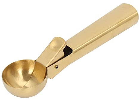 Cuchara De Helado Multifuncional Con Disparador Para Lavavajillas, Cuchara Segura Con Gatillo Para Galletas, Fruta(Gold)