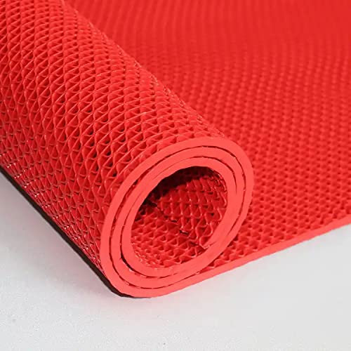 WLWLEO Drainage Anti-Rutsch Bodenbelag Matten für Schwimmbad Garage Öffentliche Toilette Badezimmer Restaurant Patio Eingang, 3x10 Ft Kommerzielle Nassbereich Anti-Ermüdungsmatte,Rot,0.9×3M