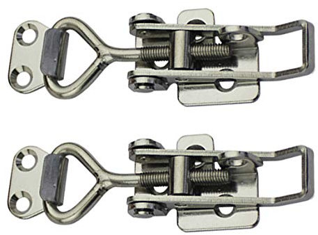 Lot de 2 loquets réglables à levier pour boîtes d'armoire, argent, plage réglable de 126 à 148 mm