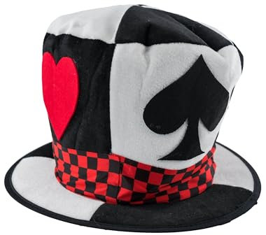 Zylinder Poker Herren schwarz/weiß/rot one Size