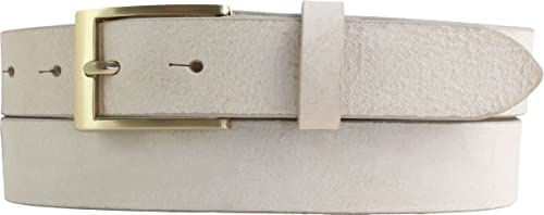 BELTINGER Herren-Gürtel aus weichem Vollrindleder Vintage-Look 3 cm | Leder-Gürtel für Herren mit goldener Gürtelschließe 30mm | Schmaler Gürtel Used-Look | Mist 110cm
