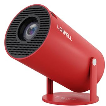 LQWELL® Mini proiettore, supporta Wi-Fi 5G e BT5.0, correzione trapezoidale auto, angolo di 220°, 130 pollici per telefono/PC/laptop/Xbox/Stick, proiettore Home Cinema 4K, rosso (senza Android)