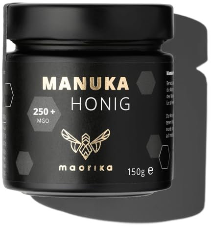 maorika - Manuka Honig 250 MGO + 150g im Glas (lichtundurchlässig, kein Plastik) - laborgeprüft, zertifiziert