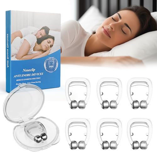 Schnarchstopper Anti Schnarch 6 PCS, Anti Schnarch Magnet NasenClip, Wiederverwendbares Schnarchen Stopper Nasenklammer Nasendilatator für Entspannte Nächte, Möglich bessere Atmung