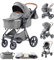 BEBBY Kombikinderwagen 3 in 1 Reisesysteme Standardkinderwagen Kinderwagen Buggy Neugeborener Tragbarer Reisewagen Faltbarer Aluminium Kinderwagen High Landscape Kinderwagen (Deepgrey-6)