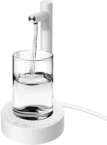 KEAGAN Elektrischer Tisch-Wasserflaschenspender, USB-Automatischer Wasserspender, tragbare Trinkwasserpumpe, fassmontierter Wasserspender für Küche, Büro, Camping (Weiß)