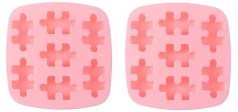 Silicone Cake Mold Cake Silicone Mold Cookie Chocolate Puzzle Baking Tools 2 Pieces Pink Color
