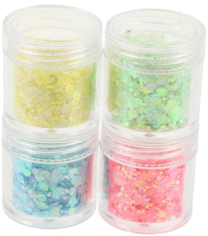 Lurrose Nail Art Pailletten 4 Flaschen Glitzer Nagelglitzer Für Maniküre Nagelstudio-zubehör