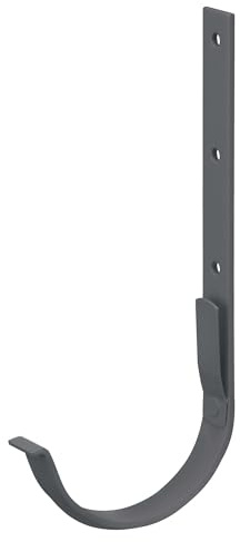 INEFA 1x Dachrinnenhalter halbrund NW100 / 100mm Anthrazit | Rinnenhalter Stahl verzinkt, Dachrinnenzubehör, einfache Steckmontage, Made in Germany