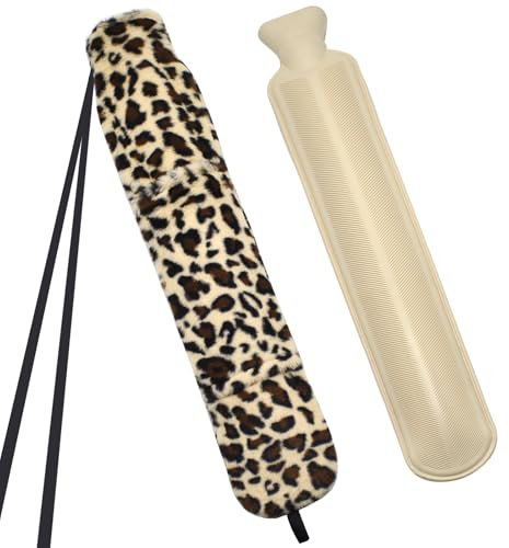 YTACREA Wärmflasche Lange mit Bezug, 2L Wärmflasche Groß mit Handwärmer, Wärmflasches XXL Hot Water Bottle Wärmflasches Schlauch für Rücken, Schulter und Unterleib, Nackenwärmflasche für Erwachsene