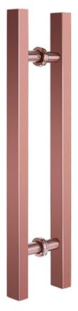 Doppelseitiges Türgriff-Set aus Edelstahl für Holz- und Glastüren, Roségold (80 x 60 cm)