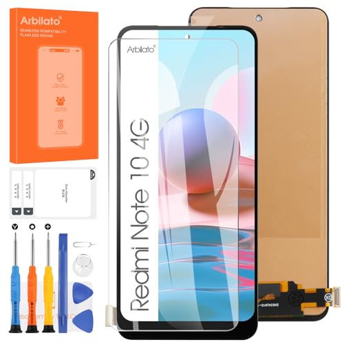 Arbilato para Xiaomi Redmi Note 10 4G / Note 10S Pantalla LCD, 6,43 Pantalla Táctil Digitalizador Asamblea con Reparación Kits M2101K7AI M2101K7AG (no para Note 10 5G)