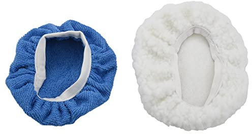 Faeymth 16 Packungen Auto Polierer Pad Bonnet Set (5 Bis 6), Einschließlich 12 Packungen Mikro Faser Auto Polier Haube Und 4 Packungen Wachsen Bonnet Für Auto Polierer