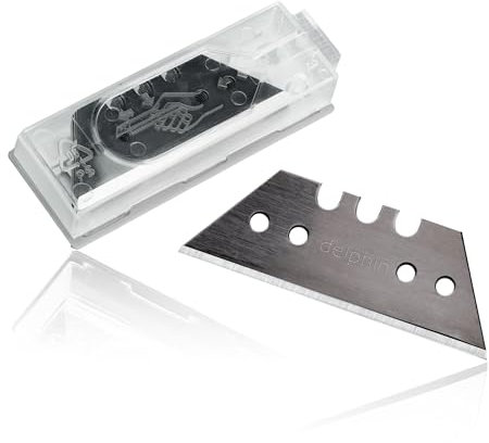 Delphin®-Schwarze Trapezklingen, Cuttermesser Klingen 19mm, 0,65mm stark, 10 Klingen im Spender.