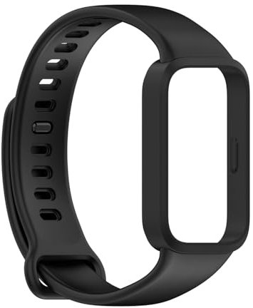 HOMTERN Straps Compatible with Xiaomi Band 9 Active and for Redmi Band 3, Flexible Silicone Durable Smartwatch Watch Replacement Bands Women and Man,Black