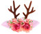 HAPINARY Rentier Haarband Für Babys Mädchen Mit Blumen Und Geweihhorn Design Elastisch Für Weihnachts Und Geburtstagsfeiern Stirnband Als Haarschmuck