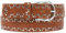 Zakatte • Damen Nietengürtel aus Kunstleder Jeansgürtel Damengürtel Taillengürtel Hüftgürtel Bikergürtel BS051 (Cognac, 105 cm)