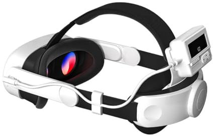 Compatible with Meta Quest 3/3S VR Headset Accessory with Removable 10000mAh Battery Pack - Adjustable Head Cushion System, Extended Playtime Upgrade (White)