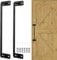 LiYiJiKeJi 2 Pcs Poignée de Porte de Grange, Poignée Porte Coulissante Noires, Poignee de Porte Exterieur Interieur pour Portes de Grange Garage en Bois Armoires Placard Meubles Cuisine(280 mm)