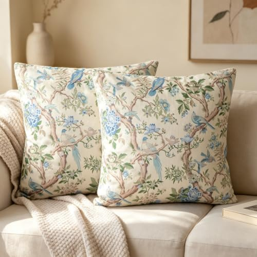 NIULAA Samt Kissenbezüge 45x45 Grün mit Muster 2er Set | Sofakissen Couchkissen Floral,Orientalische Dekokissen mit Muster,Wohnzimmer Deko Kissen bezug,für Sofa Bett