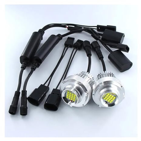 Janmobrian Angel Eyes, Angel Eyes Roller 2 Pieces No Error Marker Lights Fit Use for BMW 5 Series E60 E61 LCI LED Halo Ring Car Headlight Bulb Xenon White