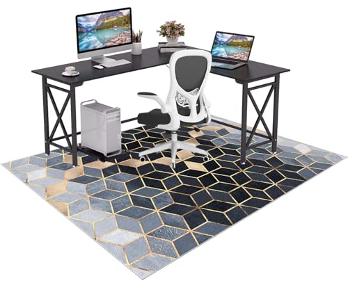 Bodenschutzmatte Teppich Bürostuhl Unterlage Rutschfest Stuhlunterlage Gaming Stuhlmatten Rechteckig Schutzmatte Boden Schreibtischstuhl Unterlage für Parkett Laminat Hartböden Büromatte 140 x 180 cm