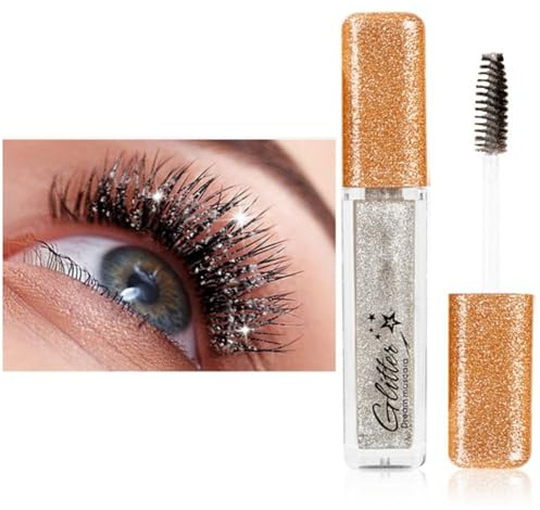Autmor Lash Diamond Glitter Mascara – Glänzende Wimperntusche mit Diamant Bunte Perlglanz für Atemberaubende, Lang anhaltende & Wasserdicht Wimpern, Charmante Augen Make-up (Galaxy)