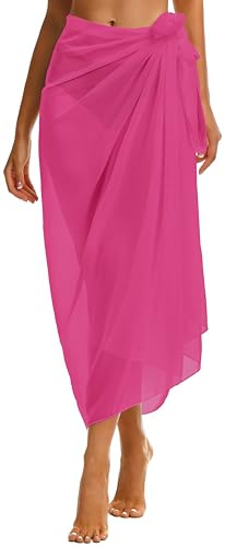 Sarong Tuch Damen Sommer Chiffon Strandtuch Lange Strandkleid Leicht Pareos | Elegant Bikini Cover Up Wrap Strand Paerotuch Wickeltuch zum Binden, Casual Badeanzug für Partys Beach