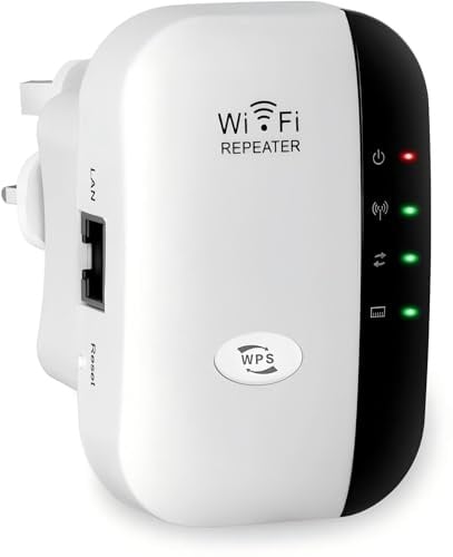 2026 WiFi Extender, WiFi Booster, WiFi Repeater, Covers Up to 3000 Sq.ft and 45 Devices, Internet Booster - with Ethernet Port, Quick Setup, Home Wireless Signal Booster, UK plug (White2026, S)