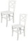 t m c s Tommychairs - 2er Set Stühle Cross für Küche und Esszimmer, robuste Struktur aus lackiertem Buchenholz im Farbton Weiss und Sitzfläche aus lackiertem Holz in der Farbe Weiss