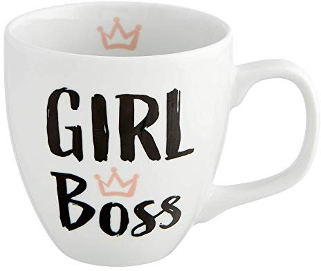 Him & I® - Jumbo Tasse mit Spruch Girl Boss - 9,5 cm - 0,45 l - Porzellan Tasse groß - Kaffeetasse - Kaffeebecher - Geschenk Idee für Beste Freundin, Mama, Schwester, Mädchen, Kollegin & Erzieherin