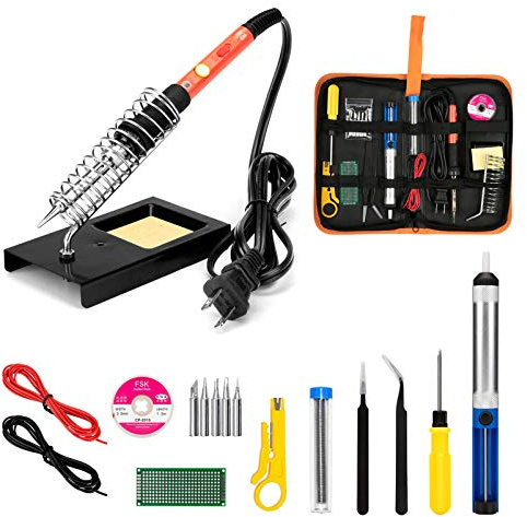 Soldering Iron Kit, 60W Upgraded Soldering Kits Adjustable Temperature Welding Tool Solder Irons Pen with On/Off Switch Use for Electrical Repairs