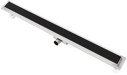 Edelstahl Bodenablauf Duschrinne Ablaufrinne Siphon Dusche Geschlossen Schwarz Auswahl Sanlingo, Länge:100 cm
