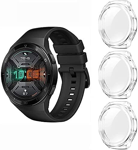 Diruite 3-Pezzi Cover per Huawei Watch GT 2e Pellicola Protettiva, HD Ultra Sottile TPU Case Protezione Ultrasottil per Huawei Watch GT 2e Custodia